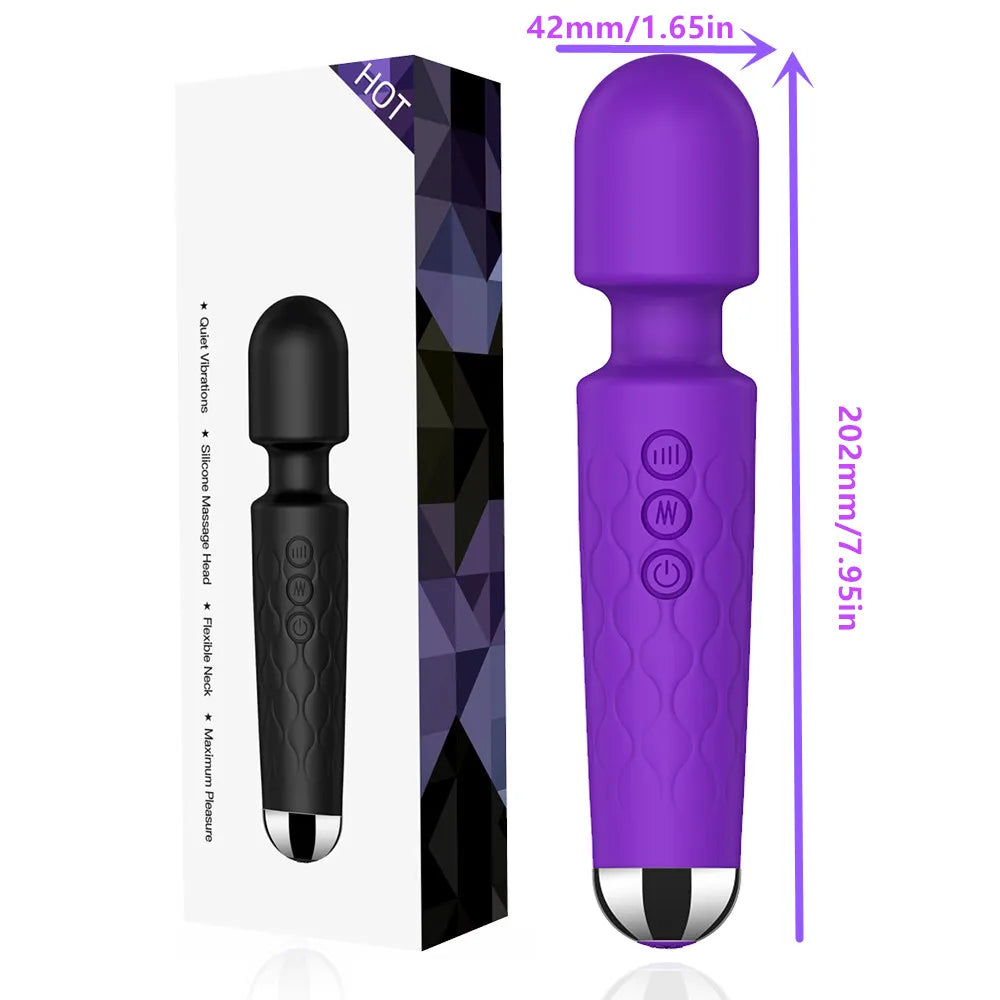 Powerful Clitoris & G-Spot Vibrator - USB Rechargeable AV Massager, Sexual Wellness Erotic Sex Toy for Women, Adult Product