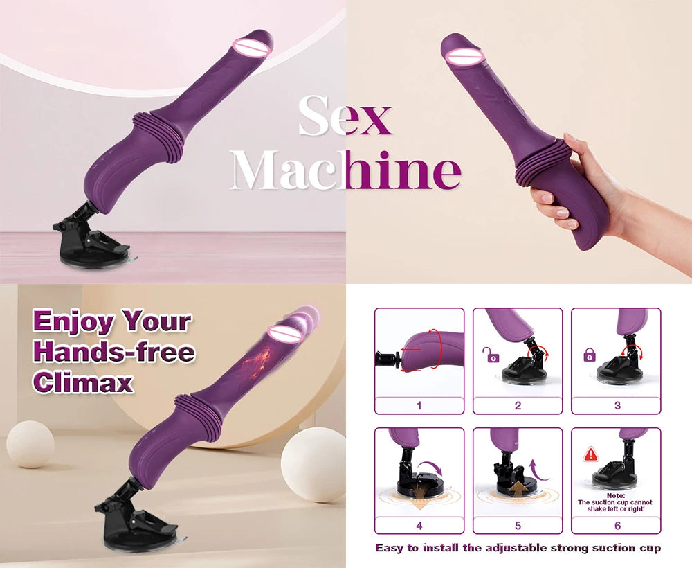 Telescopic Large Dildo Vibrator 10 Vibration 3 Thrusting Realistic Dildos Vagina Massager G Spot Clit Anal Sex Machine for Women
