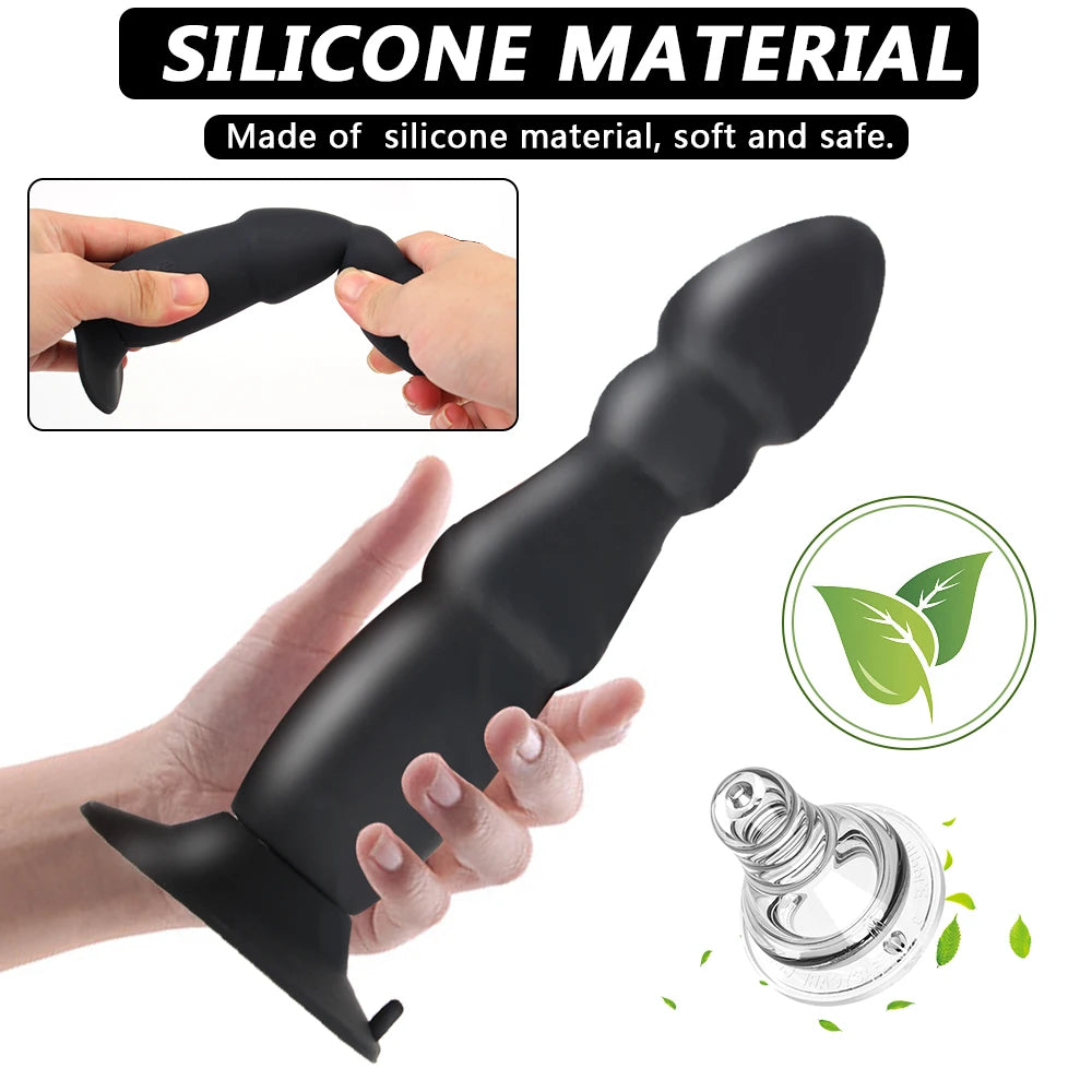 Large Size 10 Speeds Strong Sucker Sex Toys For Men Women Wireless Remote Control Anal Plug Dildo Vibrator Adult Product
