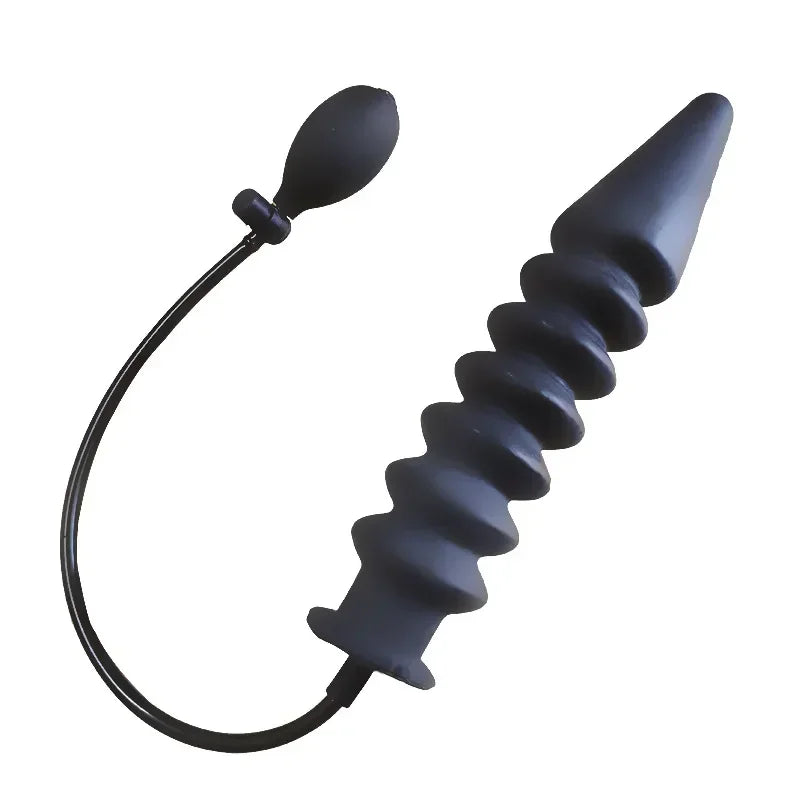 Foldable Huge Inflatable Threaded Anal Plug Pointed Design Dildo G Spot Stimulation Vaginal Anal Dilator Sex Toy for Women/Men