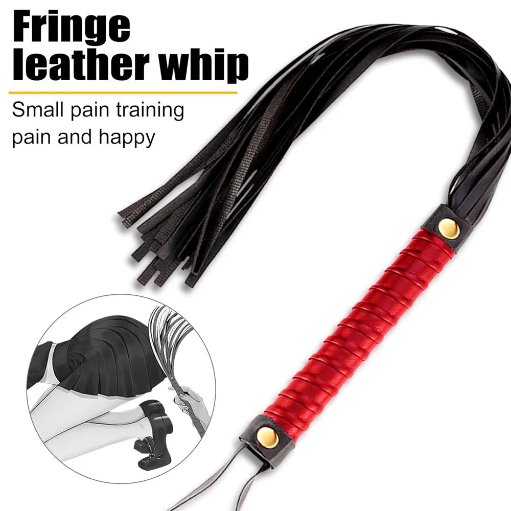 High quality BDSM Genuine Leather Bondage Set Fetish Handcuffs Collar Gag Whip Erotic Sex Toys For Women Couples Adult Games