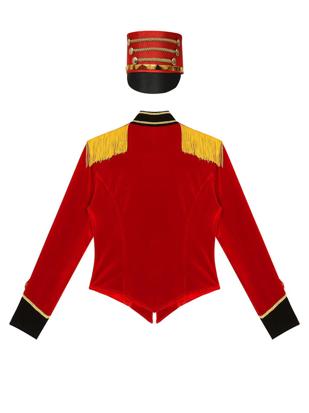 Womens Marching Band Drummer Costume Long Sleeve Circus Ringmaster Jacket Nutcrackers-hat Honor Guard Uniform Drum Major Outfits
