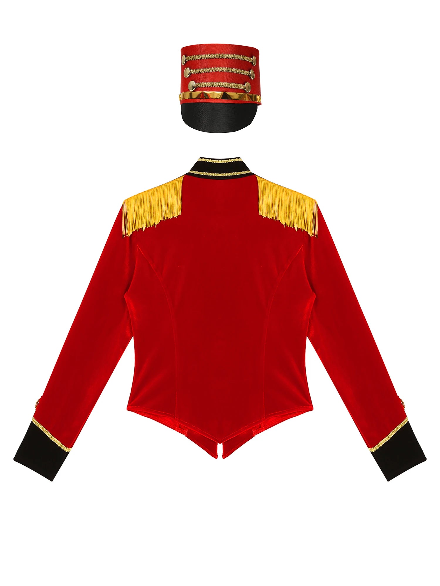 Womens Marching Band Drummer Costume Long Sleeve Circus Ringmaster Jacket Nutcrackers-hat Honor Guard Uniform Drum Major Outfits