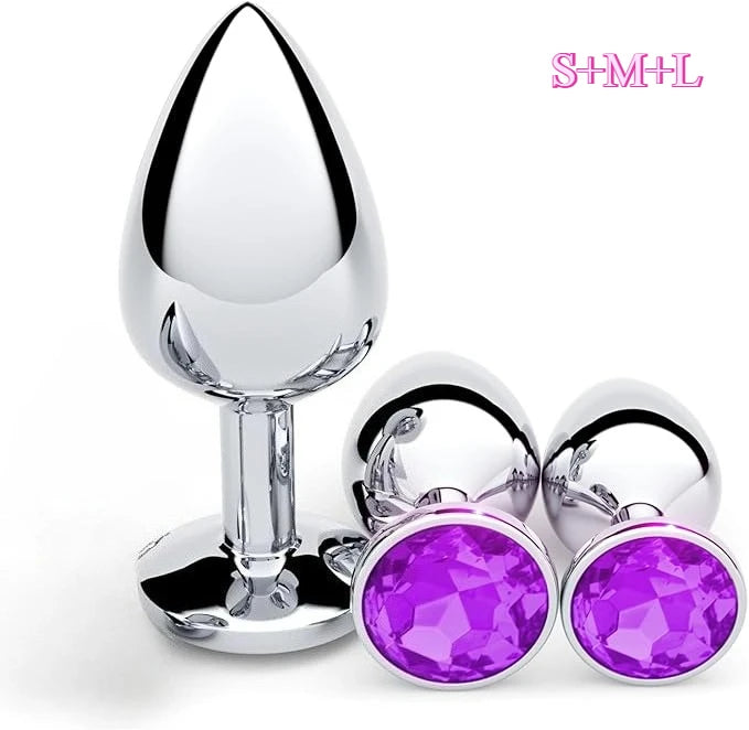 Anal Plug 3 Sizes Stainless Steel Crystal Anal Plug Removable Butt Plug Stimulator Anal Adult Sex Toys Prostate Massager Dildos