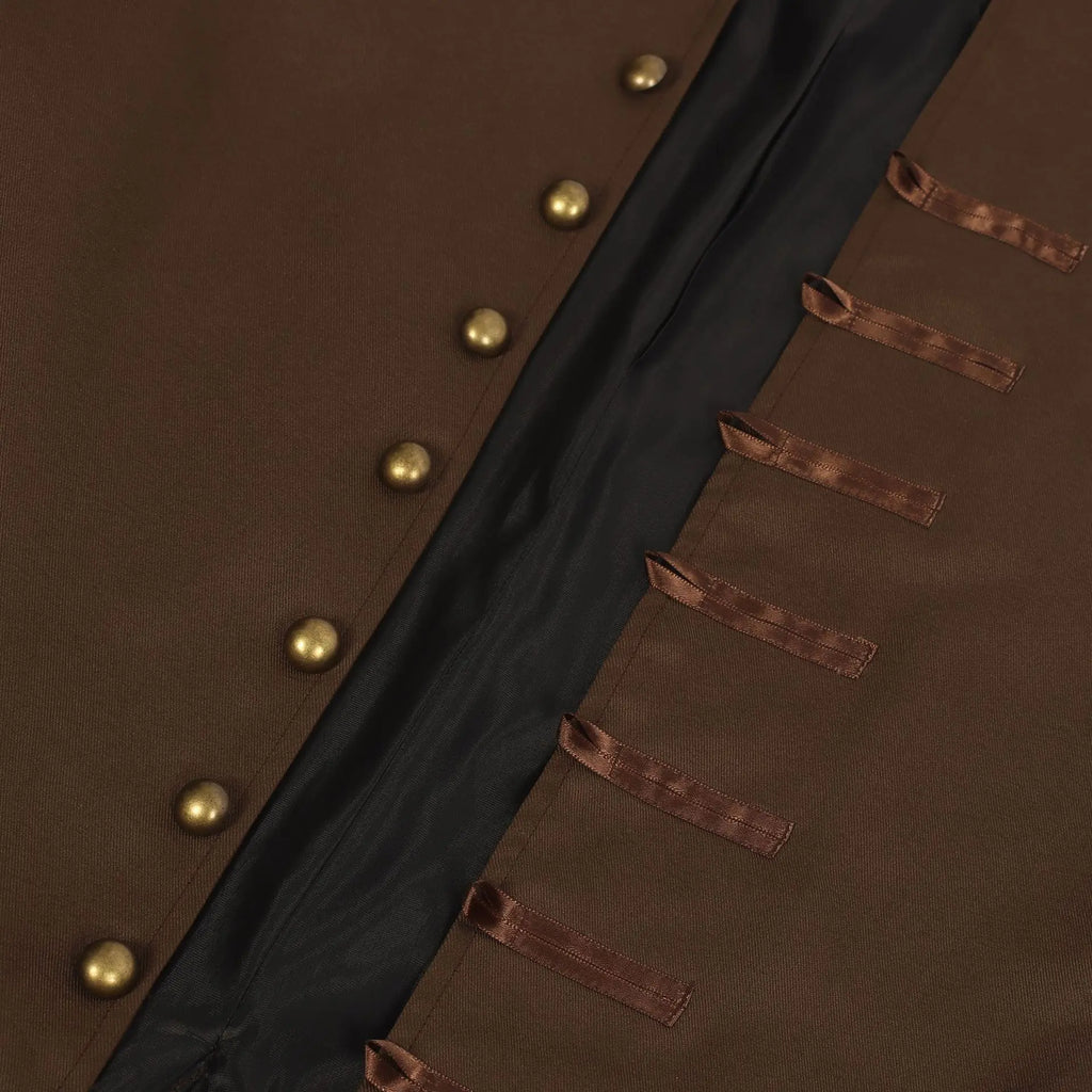 Halloween Caribbean Pirate Jacket Renaissance Overcoat Medieval Jacketcoats Pirate Captain Costume Stage Role-playing Costume