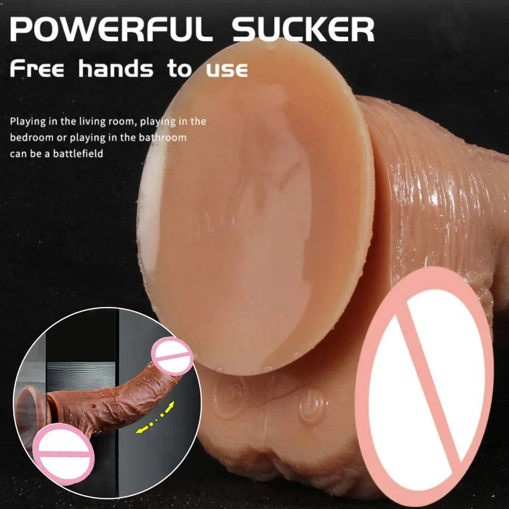 Realistic Dildo Vibrator Big Penis Telescopic Heating Silicone Female Dildos for G Spot Anal Stimulation Vibrators for Women 18