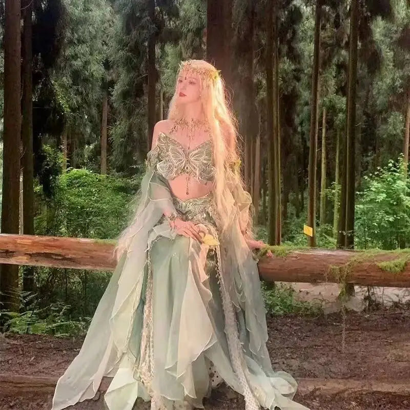 Butterfly Dress Hanfu Elf Exotic Style Dress Suit Western Region Princess Dress Girls' Clothing Han Dress Jungle Elf Costume