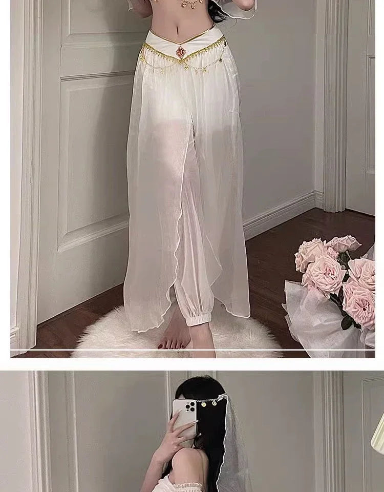 Festival Arabian Princess Costumes Indian Dance Embroider Bollywood Jasmine Costume Party Cosplay Jasmine Princess Fancy Outfit