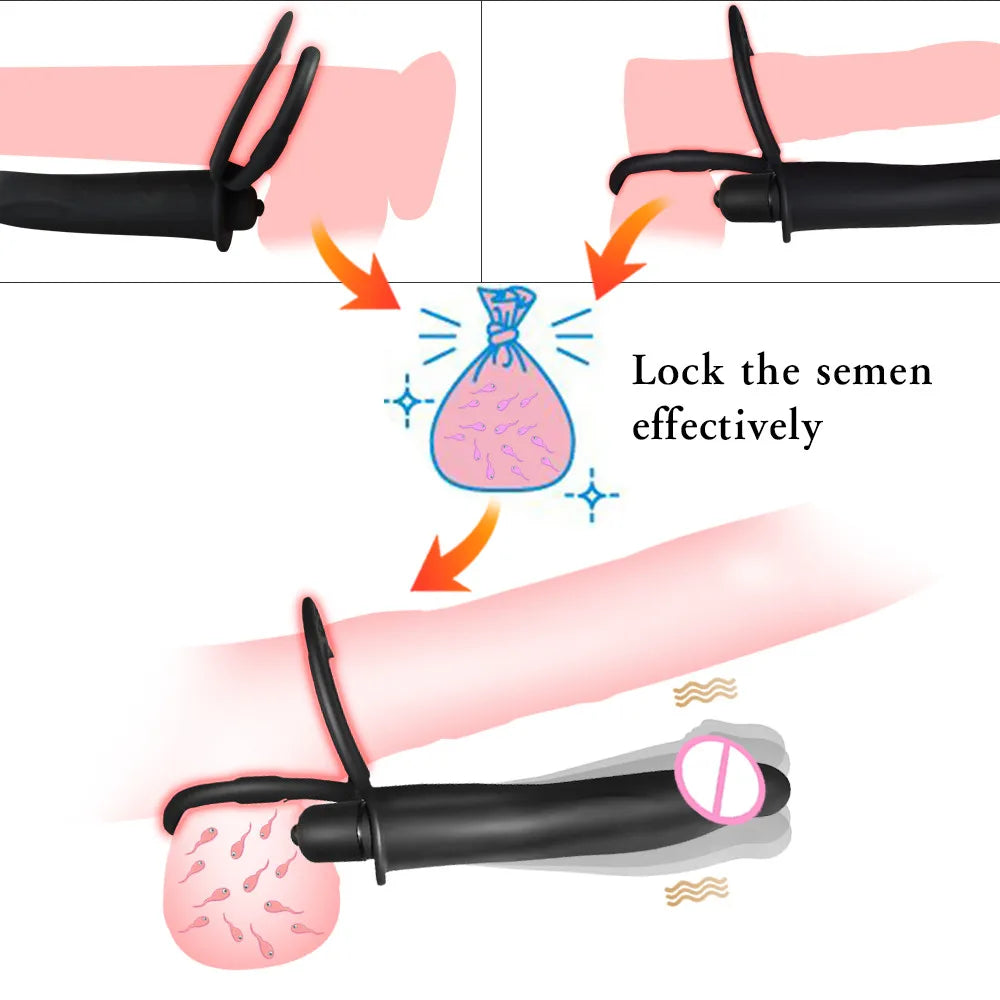 Double Penetration Anal Plug Dildo Butt Plug Vibrator For Men Strap On Penis Massage Vagina Plugs Adult Sex Toys For Couples 18+