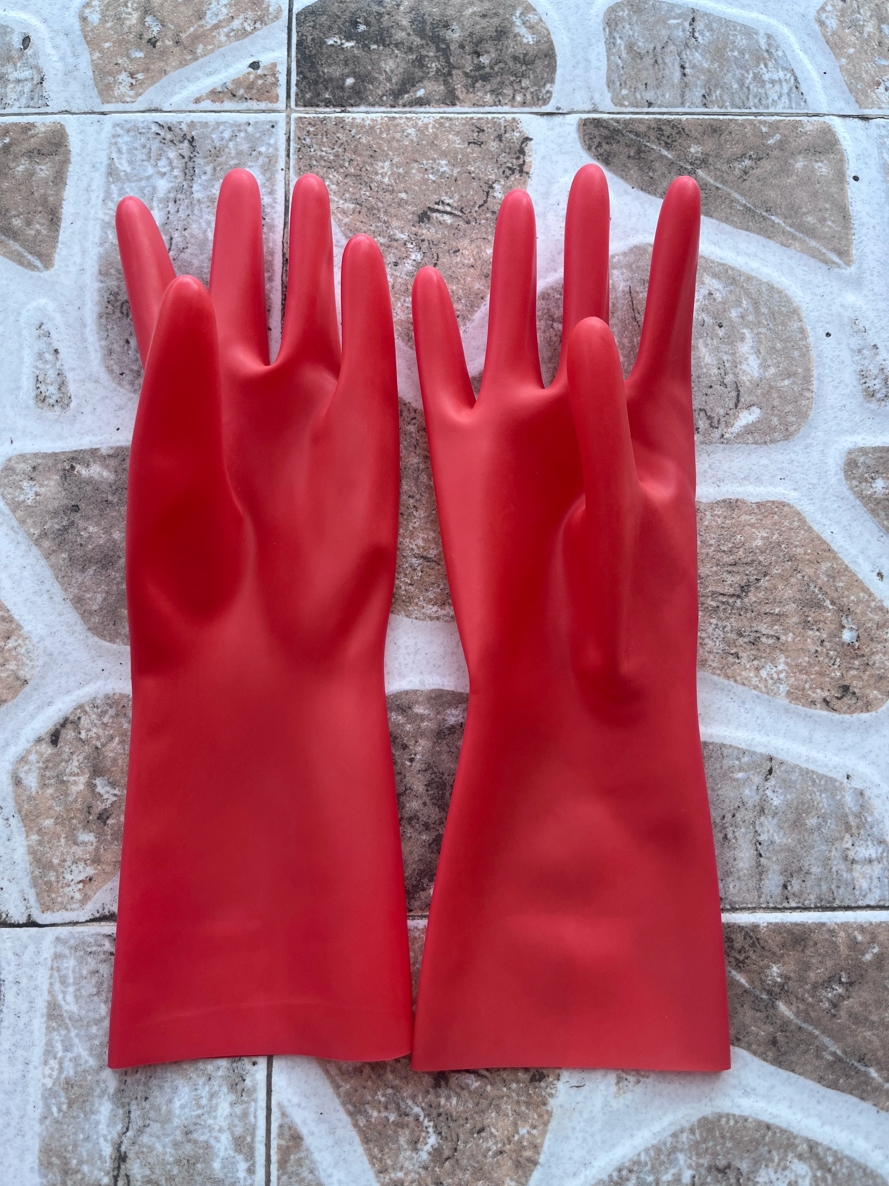 Chlorinated Unisex Latex Short Gloves Mittens Rubber Wrist Fetish Costumes