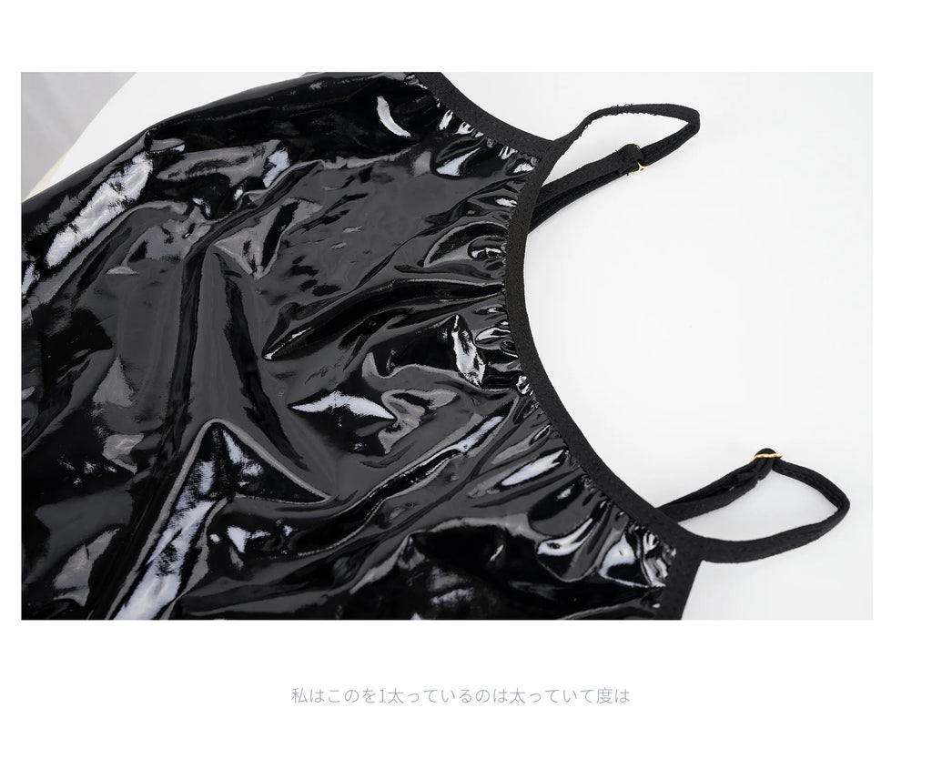 Sexy Amine Demon Cosplay Costume Set Hollow Dark Underwear Succubus Lingerie Role Play Outfits Halloween Faux Leather For Women