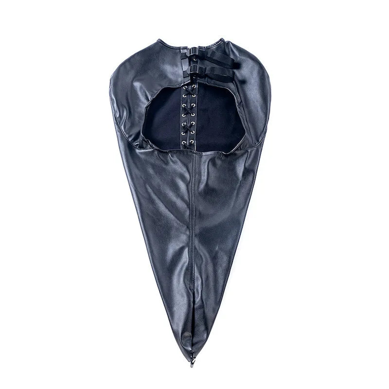 Erotic Restraint Lingerie Set with Unisex Upper Body Bondage Harness Single Glove Hood Mask for Couple BDSM Play Costume