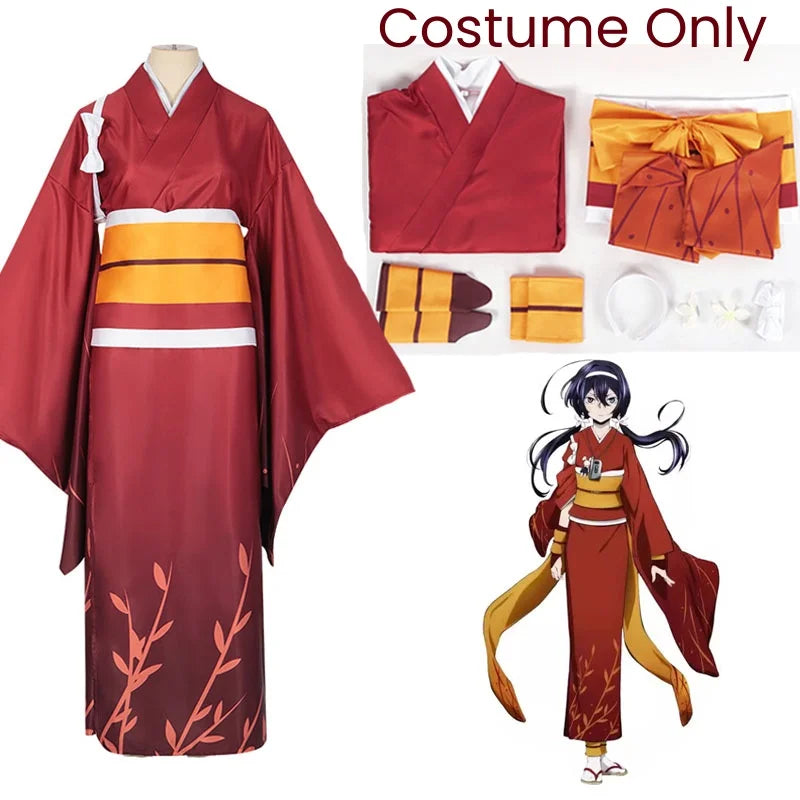 Izumi Kyouka Cosplay Costume Izumi Kyouka Kimono Anime Izumi Kyouka Full Set for  Halloween Party Outfit for Women Girls