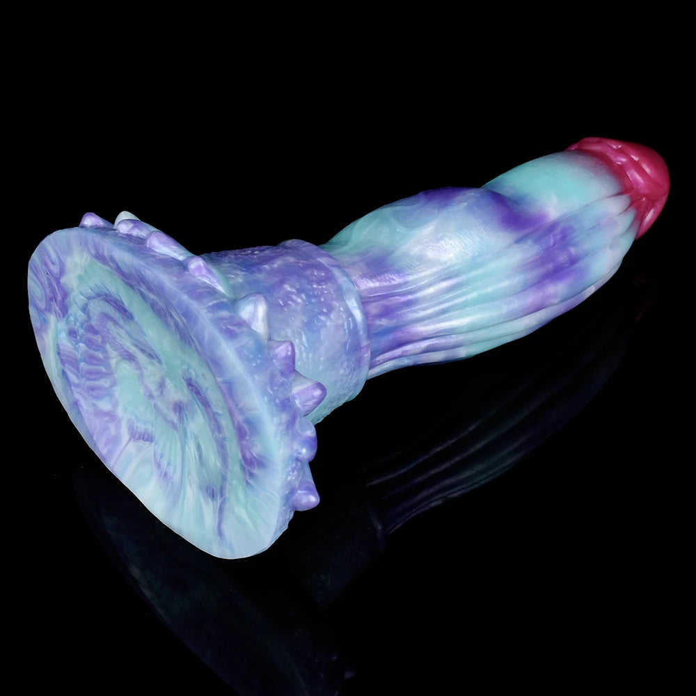 ELKKOST Large Fantasy Dragon Penis Size S M L Sex Toys with Sucker Long Colorful Dildo Silicone Anal Sex Toys Butt Plug