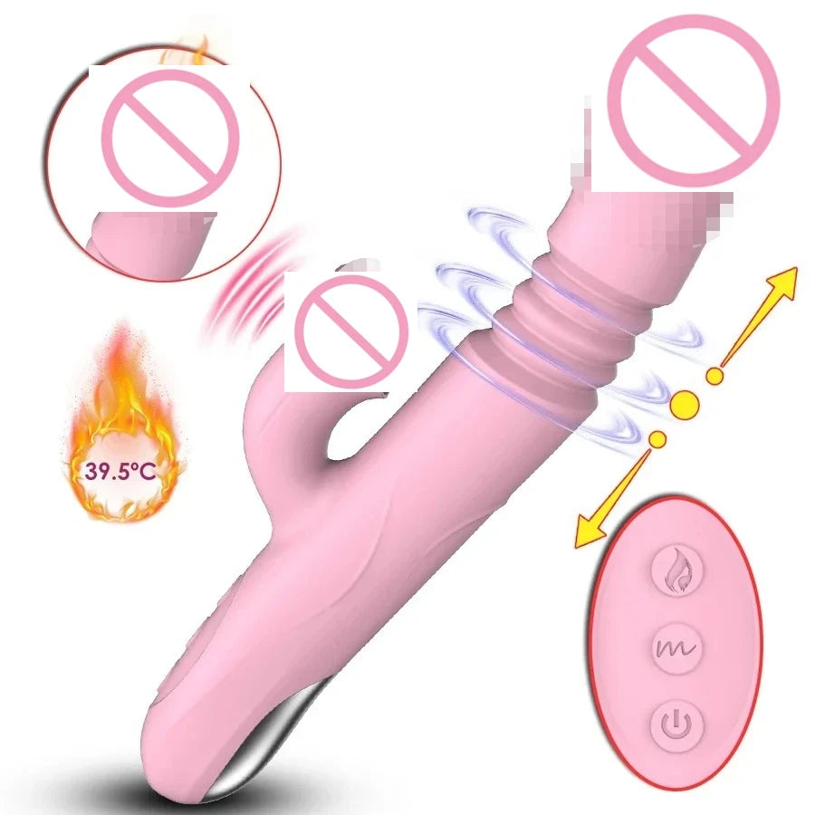2 In 1 Licking Vibrators Clitoris Stimulator G-Spot Powerful Heating Vibration Dildo Wand Female Nipple Clit Adult Sex Toys