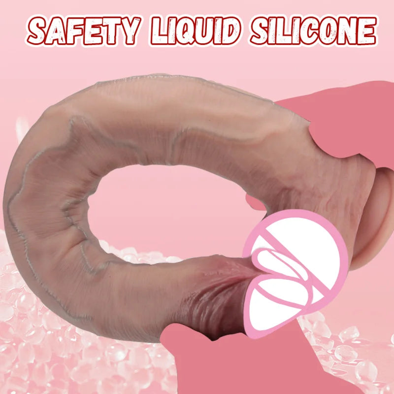 42.5cm Realistic Big Long Dildo Sex Toy Dildo with Strong Suction Cup Lifelike Silicone Sex Toys for Vagina Anal Stimulation