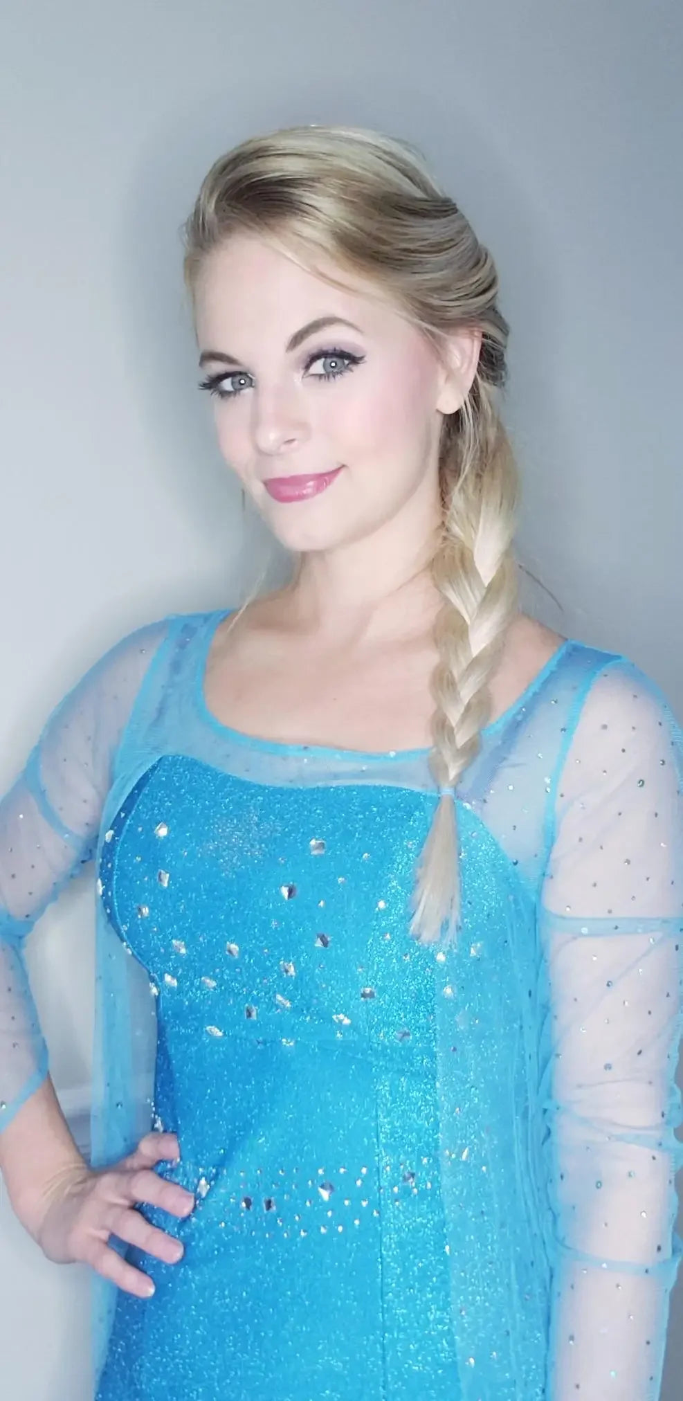 Frozen Elsa Princess Long Dress Sequin Mesh Elsa Costume Adult Snow Queen Costume Party Dress Halloween Carnival Cosplay Costume