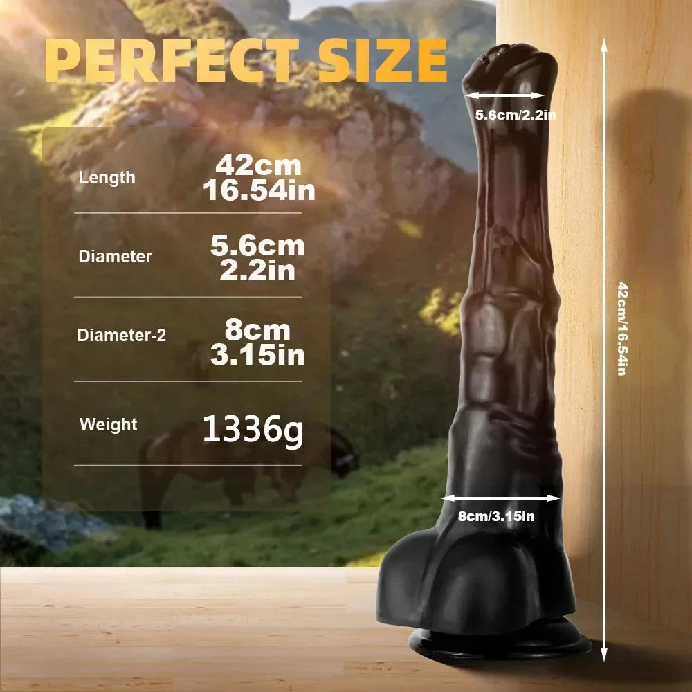 Horse Dildo Huge 2.2inch Diameter Realistic Huge Dildo Long 16.5inch Large Animal Dildos for Women Giant Horse Penis Sex Toys