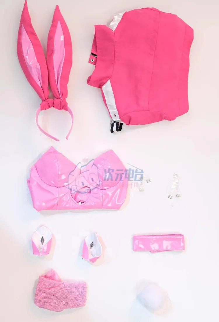 Game NIKKE The Goddess of Victory Cosplay Costumes Alice Doujin Bunny Girl Leather Uniform Suit Jumpsuit Jacket Wig Ears Tail