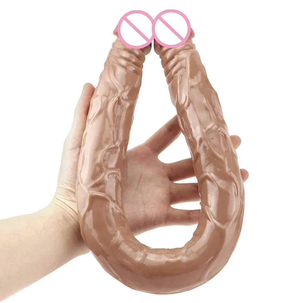 55cm Multicolor Double Head Dildo Flexible Dick Soft Big Penis Vagina Orgasm G-spot Stimulator Anal Sex Toys For Lesbian And Gay
