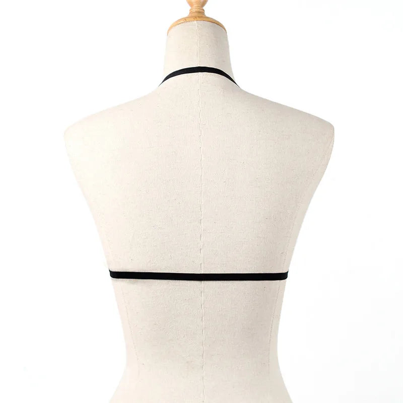 Pentagram Bondage Body Harness Lingerie Goth Crop Tops Cage Lingerie Harness Belt Harness Bra Rave Wear for Women