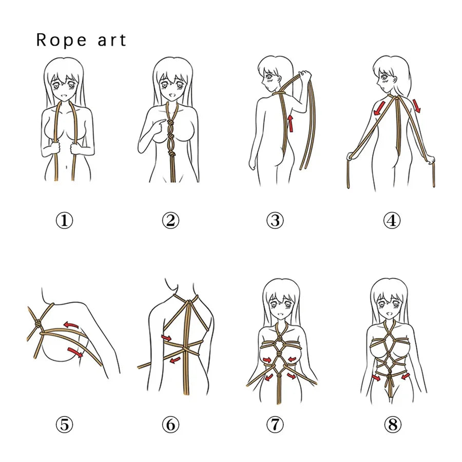 BDSM Female Body Restraint Sex Ropes Japanese Shibari DIY Restraint Bondage Gear SM Slave Erotic Play Cotton Rope Sex Toy