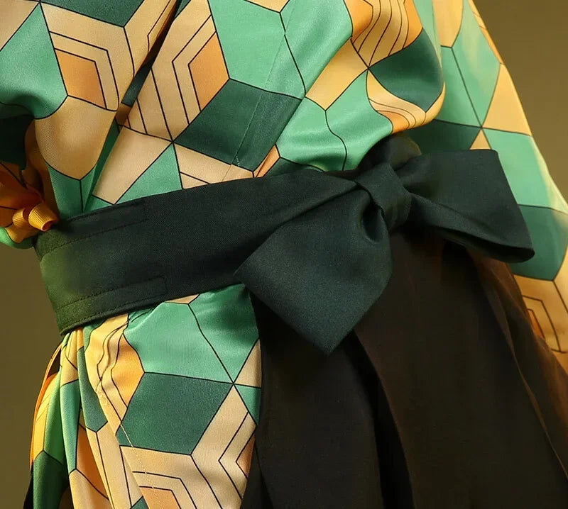 New Anime Demon Slayer Sabito Cosplay Costumes Kimetsu No Yaiba Kimono White Cloak Man Coat Lining Pants Wig Halloween Costumes