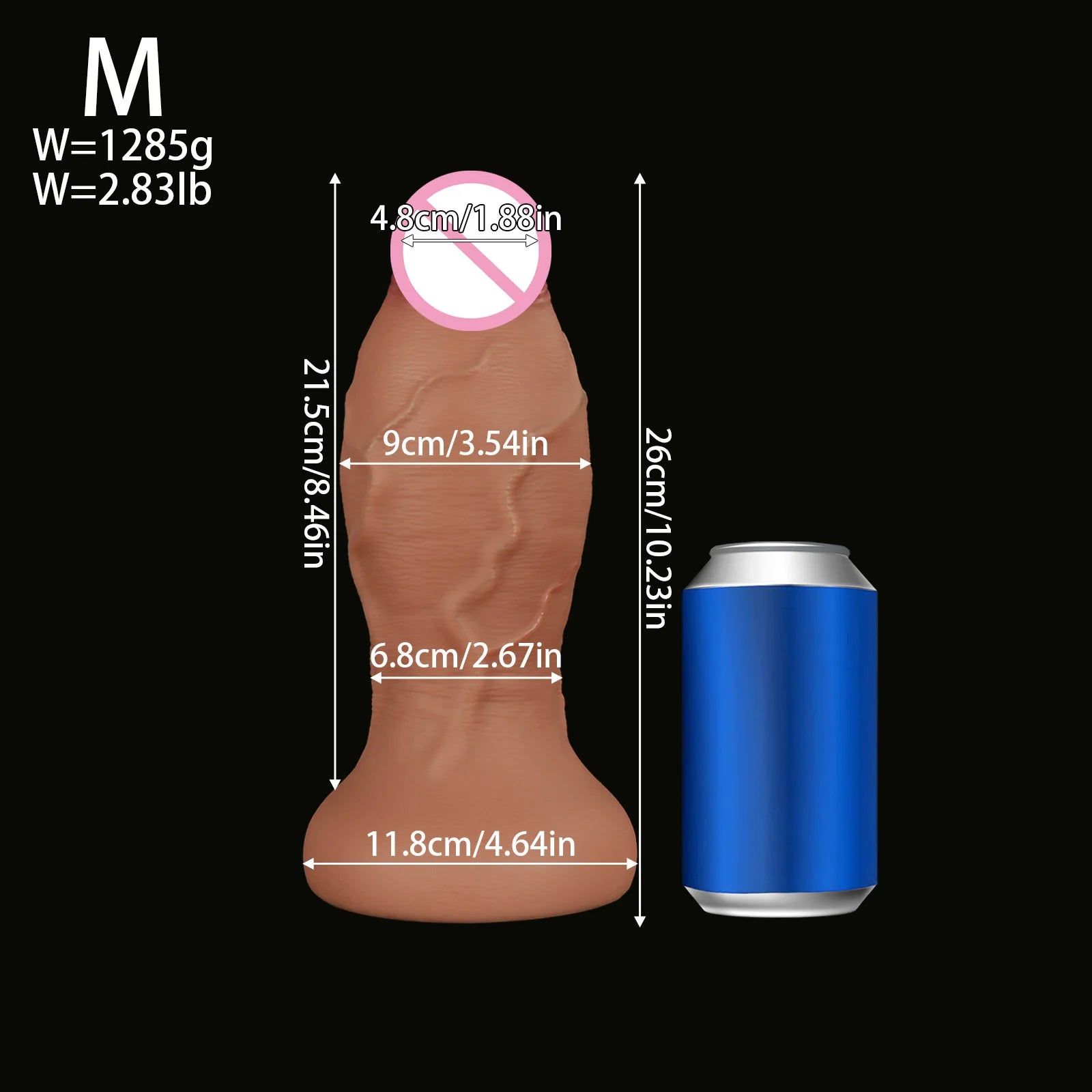 XXL Giant Realistic Dildo Anal Plug 13.2CM Super Thick Soft Silicone Huge Butt Plug Anal Dilator with Suction Cup Adult Sex Toys