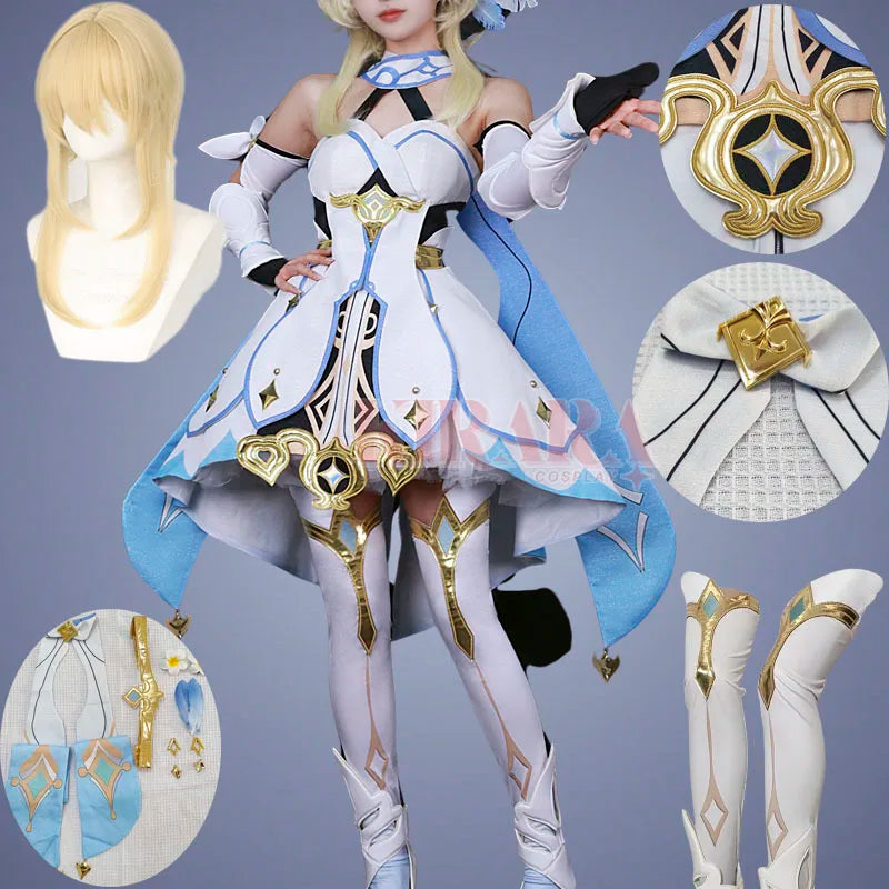 High Qualiy Lumine Cosplay Costume Wig Hair Game Impact Character Traveler for Women Cosplay Anime Events Role Play Dress