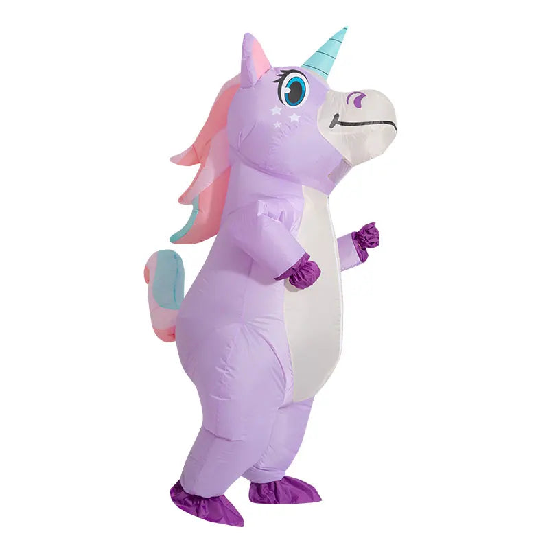 anime Inflatable Unicorn Costume Pink Full Body Unicorn Cosplay Costumes with Blower Funny Party Halloween Costume for Adult