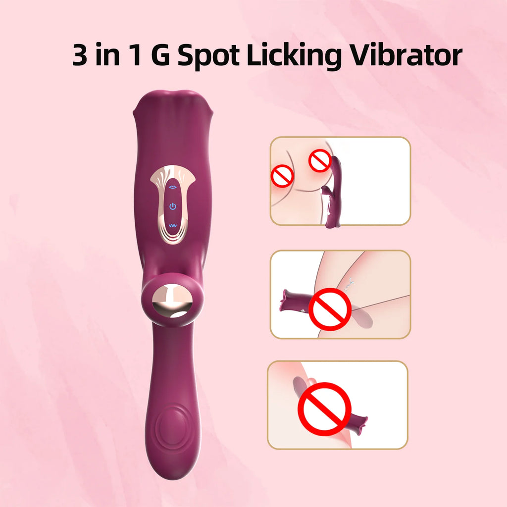 3-in-1 Super Powerful Vibrator 10 Speed 10 Vibration Modes Clitoral G Spot Stimulator Wand Dildos Sex Toys for Woman & Couple