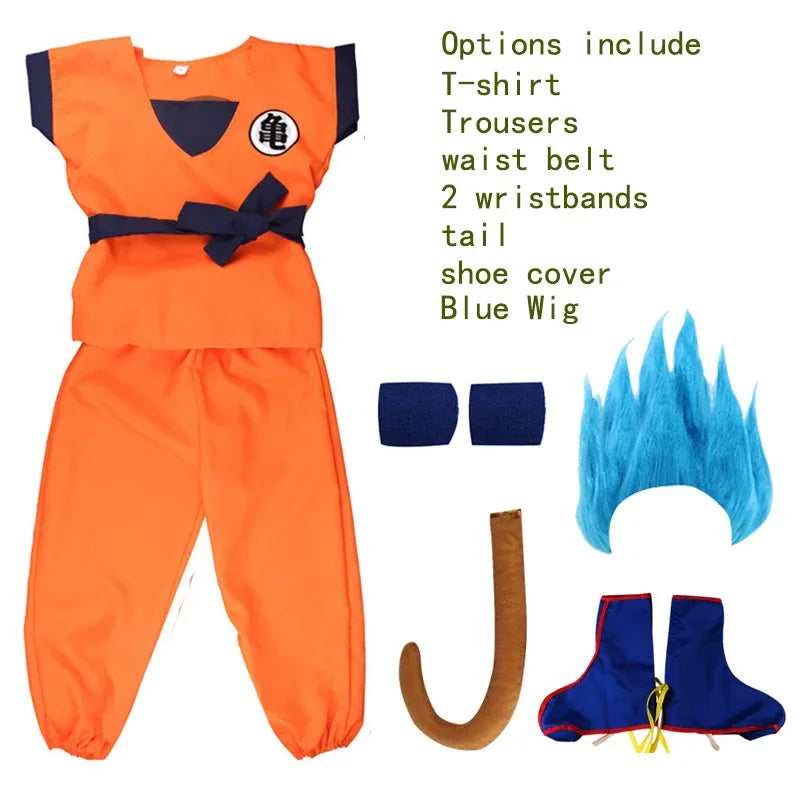 2025  Costume cosplay Goku Super Saiyan Cosplay Cosplay Uomini adulti Tute anime Costumi di carnevale di Halloween
