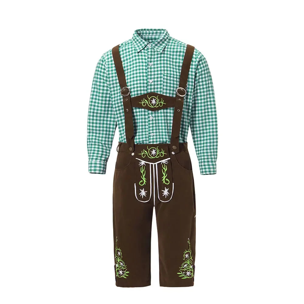 Men Oktoberfest Costume German Oktoberfest Pubs Bartender Outfit Beer Man Costumes  Lederhosen Bavarian Octoberfest