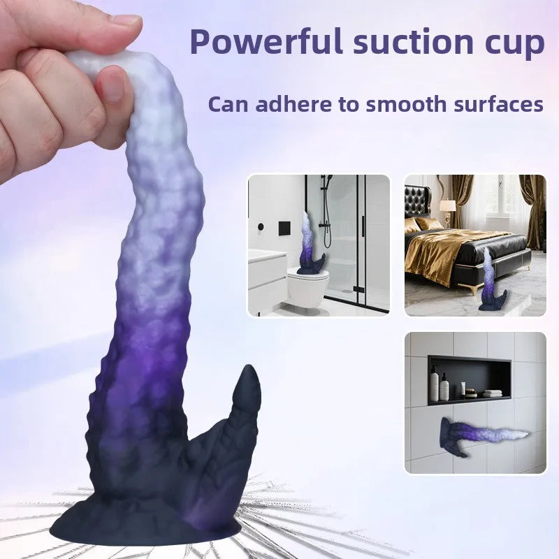 One-Horned Dragon Giant Dildo for Women Male Masturbator Dual-Purpose Anal Plug Adult Sex Toy with Backyard Theme