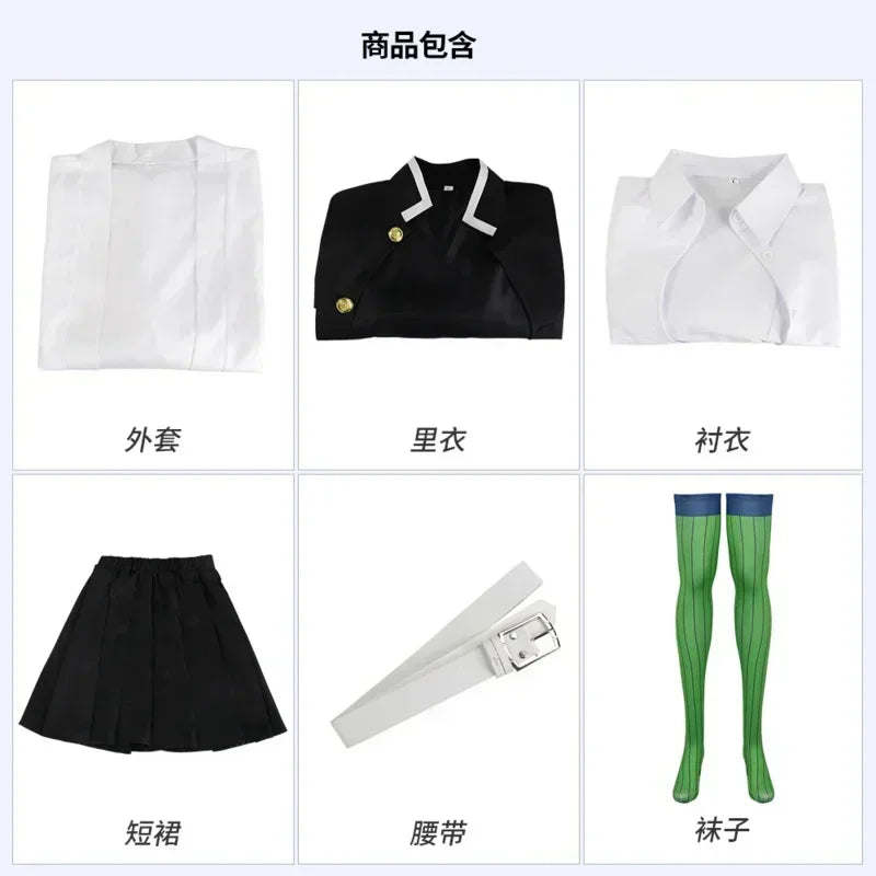 Adult Kids Demon Slayer Kimetsu No Yaiba Anime Kimono Kanroji Mitsuri Cosplay Costume Kisatsutai Sexy Women Halloween Clothes