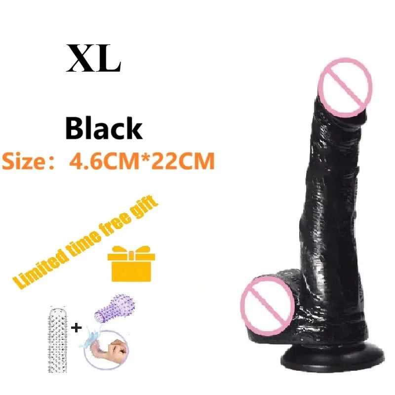 Realistic Transparent Jelly Dildos G-Spot Masturbation Sex Toy for Women Masturbator Vagina Wiht Strong Cup Ddildo Penis Adult18