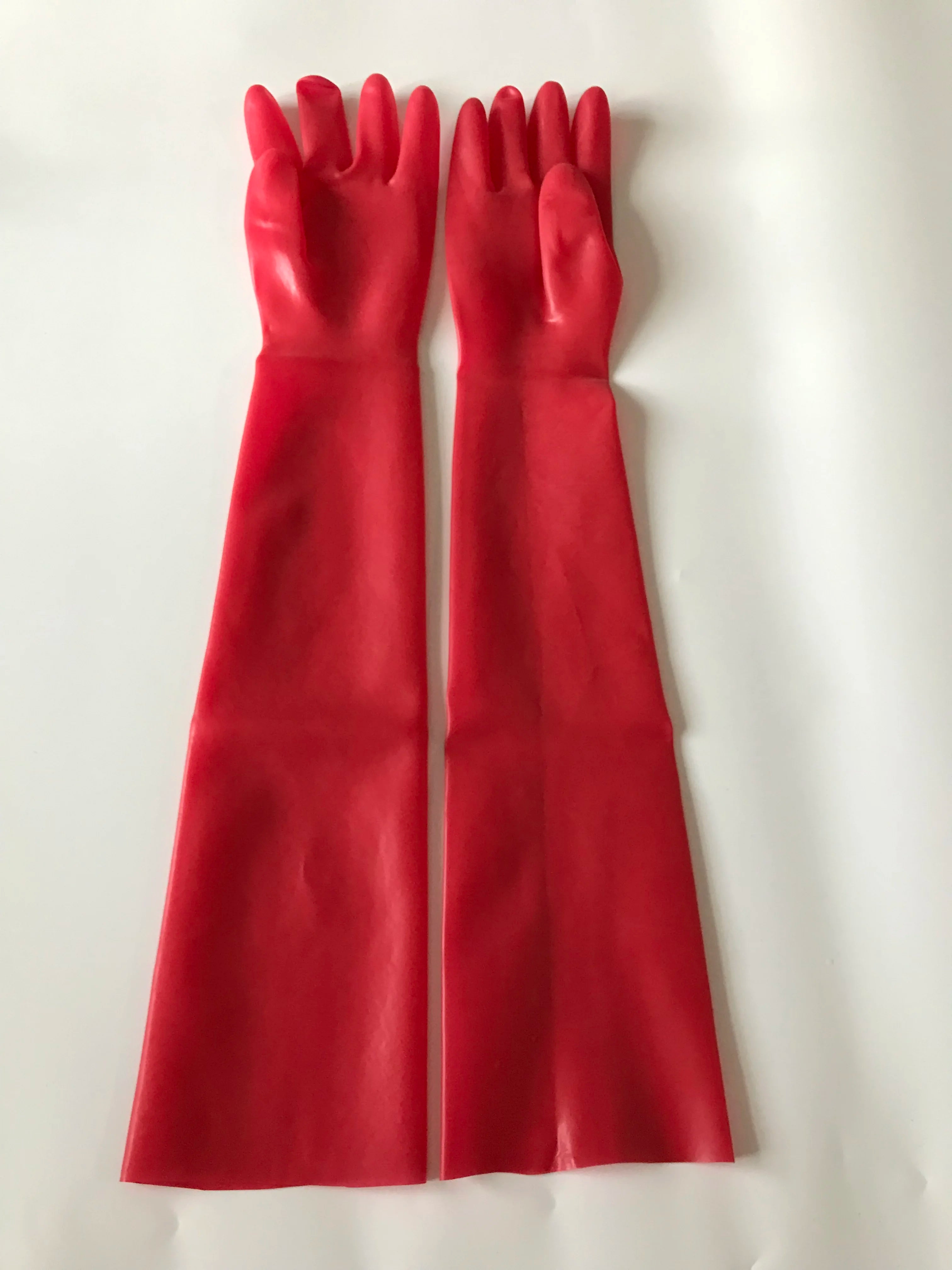 Sexy Black Women Slim Module Seamless Latex Long Gloves Fetish Arm Length