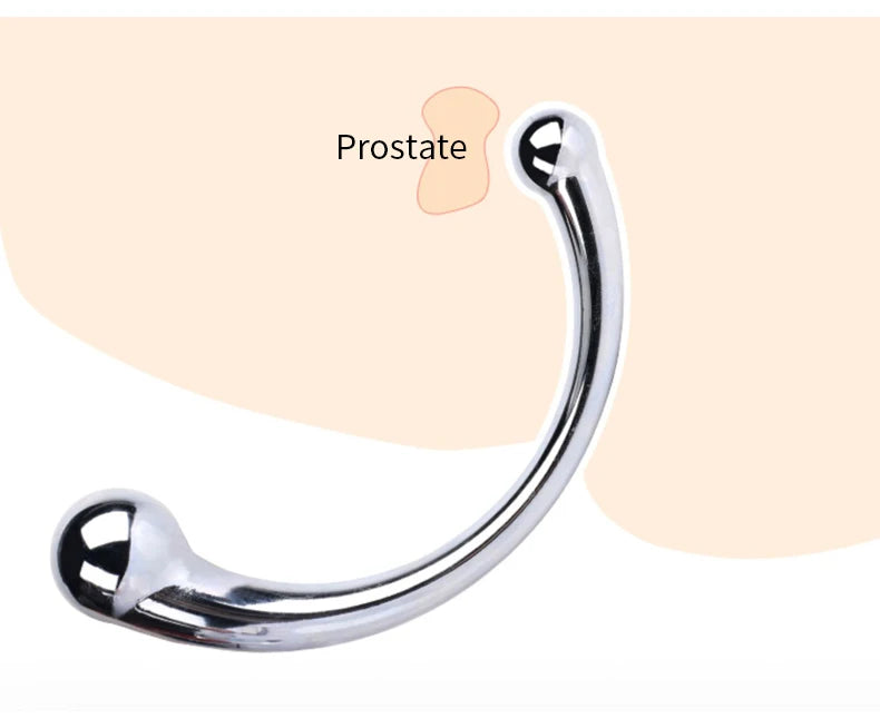 Metal Anal Plug Double Ended Stainless Steel G Spot Wand Butt Plug Prostate Massage Anal Dildo Plug Adult Sex Toys for Men Women