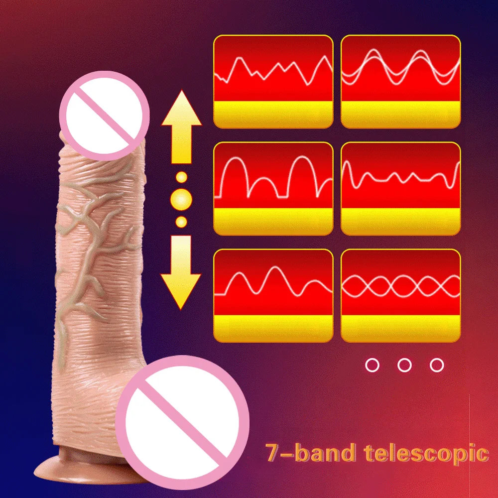 Telescopic Heating Dildo Vibrators Sex Toys For Women G-spot Massage Huge Realistic Penis Vibrator Female Masturbator Sex Shop