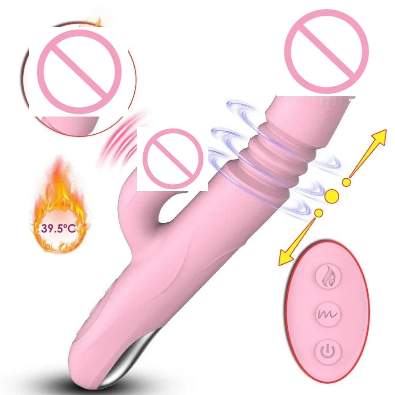 2 In 1 Licking Vibrators Clitoris Stimulator G-Spot Powerful Heating Vibration Dildo Wand Female Nipple Clit Adult Sex Toys