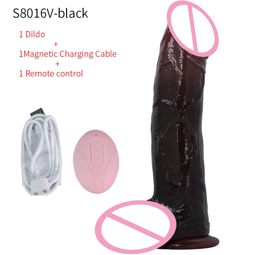 SXXY Large Soft Vibrator Realistic Dildo For Woman Men Wireless Telescopic Dick Masturbator Penis G Spot Vagina Anal