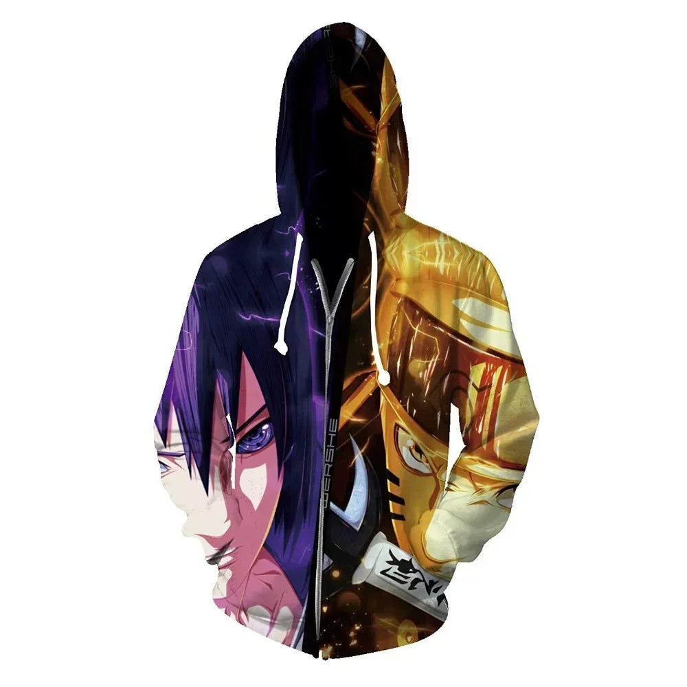 Anime Zip Hoodie Jackets Cosplay Clothes Costumes Men Hoodies Sweatshirts Zipper Tops Sasuke Sweatshirt Kakashi Tops