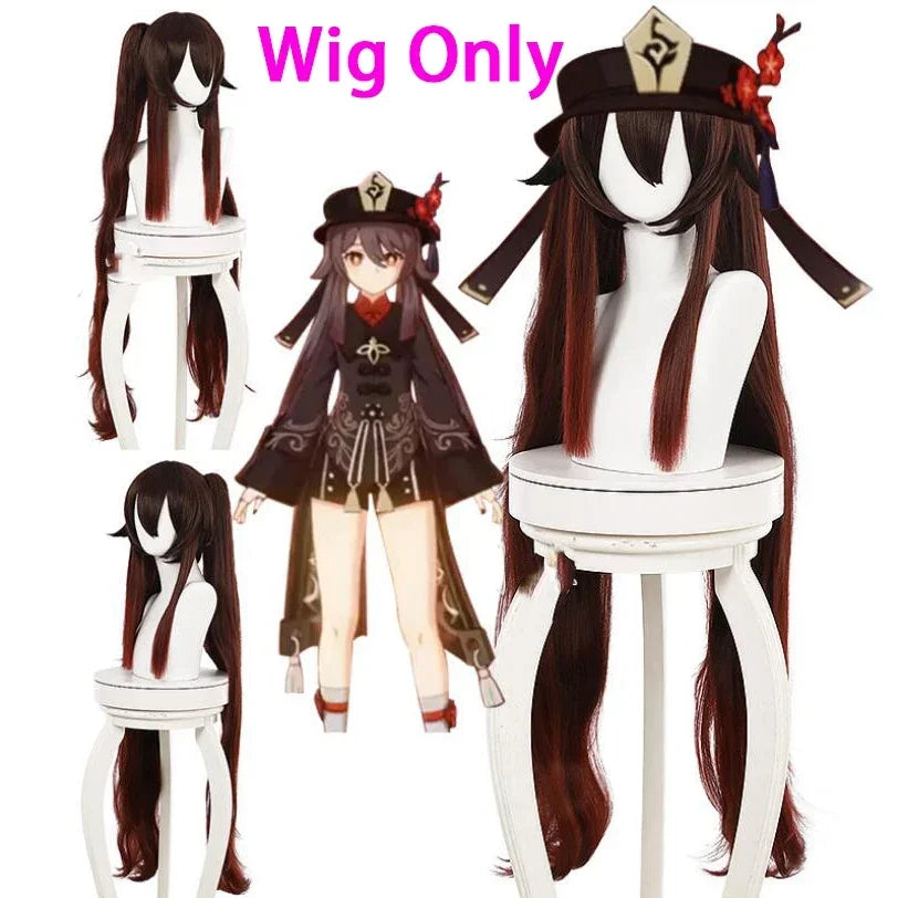 CN Costume Uniform Wig Cosplay Anime Game Genshin Impact Hutao Cosplay Hu Tao Chinese Style Halloween Costumes For Women