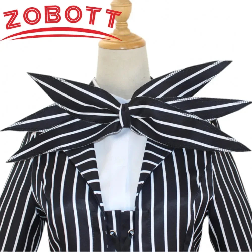 Anime Jack Skellington Cosplay Costume for Adult The Nightmare Before Christmas Jack Uniform Clothes Suit Halloween Costumes