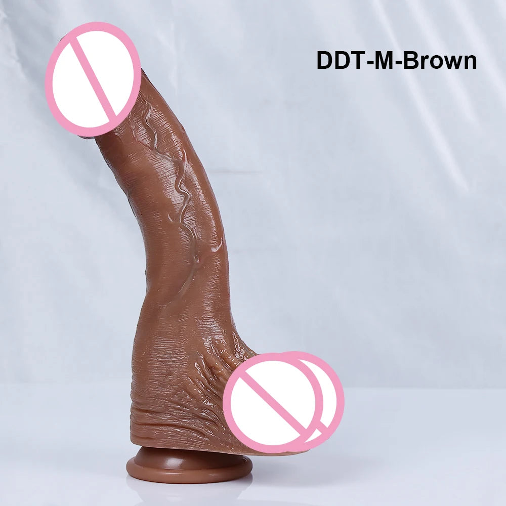 Huge Realistic Dildos for Women Real Skin Testicles Dildo Anal Vaginal Stimulation Strapon Big Glans Penis Sex Toys for Woman