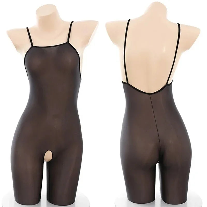 Halloween Religious Church Nun Cosplay Costume Sister Women's Suspender Black Silk See-through Bodysuit Jumpsuit For Nightclub