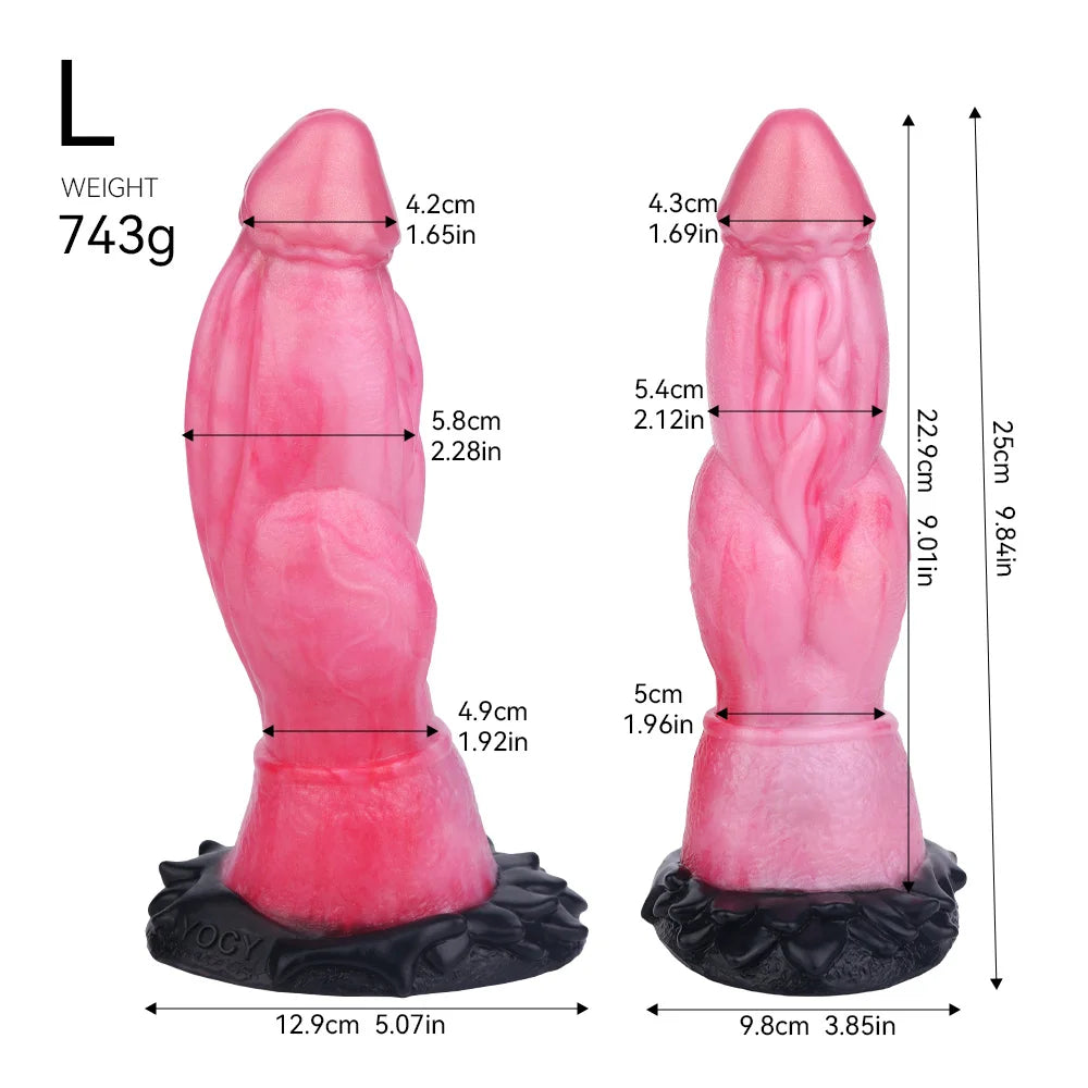 FAAK Luminous Dragon Dildo With Suction Cup Knot Dog Penis Size S M L Female Masturbator Glowing In Dark Silicone Sex Toys