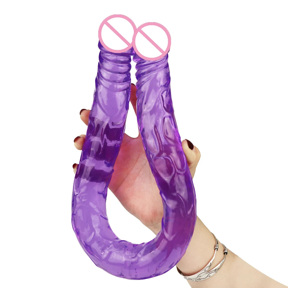 55cm Multicolor Double Head Dildo Flexible Dick Soft Big Penis Vagina Orgasm G-spot Stimulator Anal Sex Toys For Lesbian And Gay