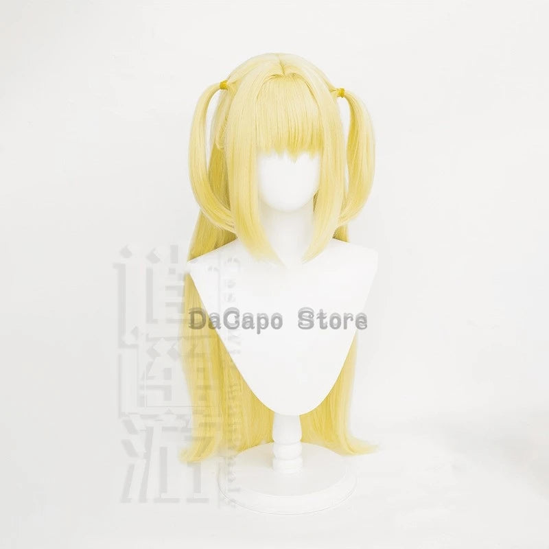 In Stock Miss Misa Halloween Gothic Black Lace-up Corset Top and Skirt with Net Stockings and Sleeves Cosplay Costume and Wig