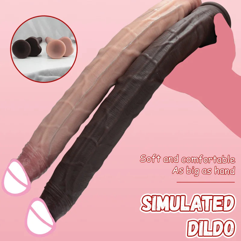 42.5cm Realistic Big Long Dildo Sex Toy Dildo with Strong Suction Cup Lifelike Silicone Sex Toys for Vagina Anal Stimulation